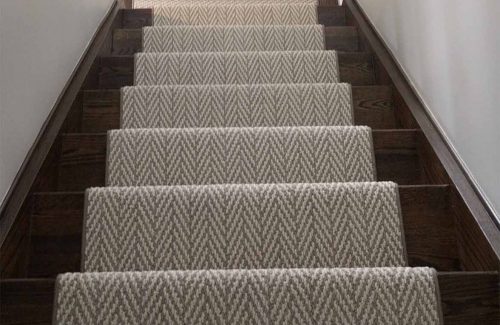 Herringbone- cheveron designer carpet runner for stairs and hallway